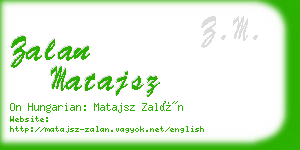 zalan matajsz business card